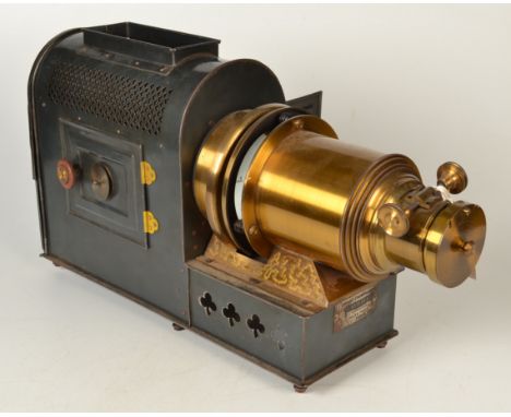 A magic lantern with maker's plate of Rue Guilbert, Paris.