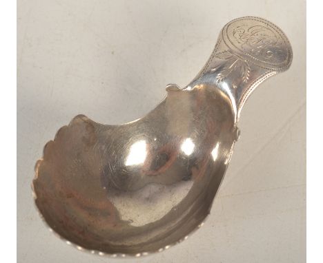 An unusual George III caddy spoon by Joseph Taylor, Birmingham 1804.   Condition report:  there is a small ding to the bottom