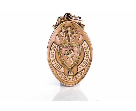 NINE CARAT GOLD SCOTTISH FOOTBALL LEAGUE CHAMPIONSHIP 1931-32 MEDAL the reverse inscribed 'Won by Motherwell FC, J. McMenemy 