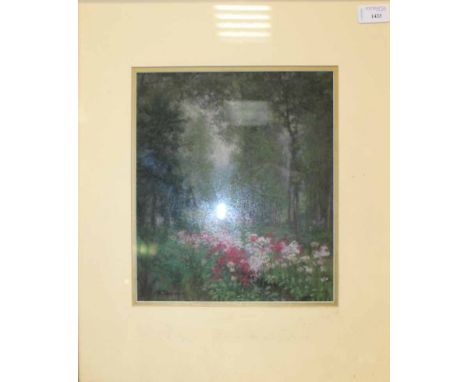 * K TEESDALE (20TH CENTURY BRITISH),WOODLAND CLEARINGpastel on paper, signed28cm x 27cmMounted, framed and under glass