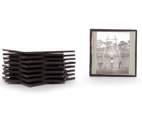 COLLECTION OF LANARK VOLUNTEERS LANTERN SLIDESincluding depictions of trenches, Troon 1904, Barrel Pier Bridge, Motherwell, T