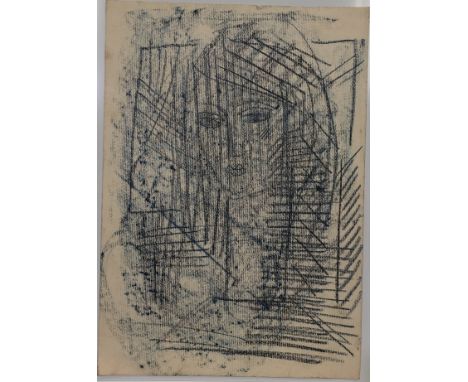 Miroslav Tichý (1926 - 2011) Untitled portrait, probably 1960-70s. Pastel on paper with pencil/ink studies verso. 29.5 x 42cm