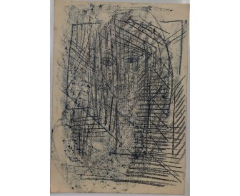 Miroslav Tichý (1926 - 2011) Untitled portrait, probably 1960-70s. Pastel on paper with pencil/ink studies verso. 29.5 x 42cm