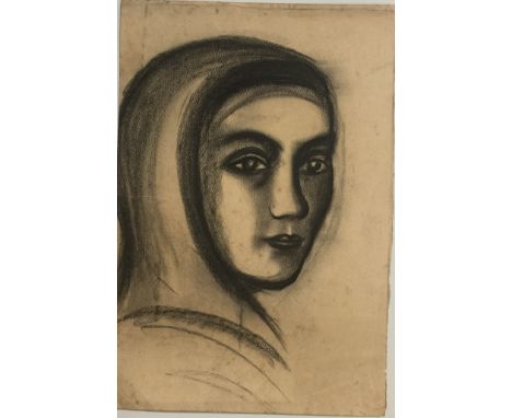Miroslav Tichý (1926 - 2011) Untitled portrait, probably circa 1950. Charcoal on paper. 30 x 44.6cm (11 3/4" x 17 1/2").