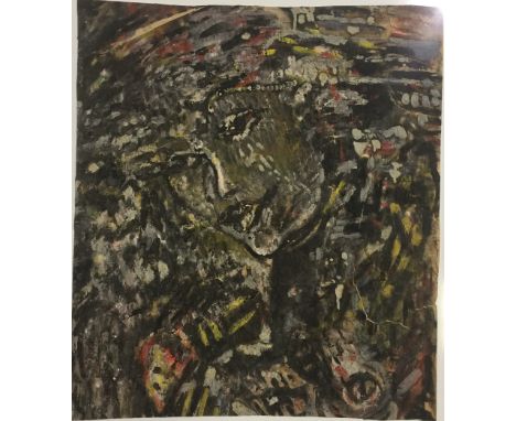 Miroslav Tichý (1926 - 2011) Untitled portrait, probably circa 1960-70s. Mixed media on paper with charcoal verso. 59.3 x 66.
