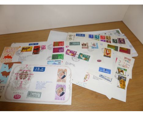 HONG KONG LATE 1960's-MID 70's COLLECTION OF ILLUSTRATED FDC's + ODD MALAYSIA &amp; SINGAPORE   Clear faced sleeve with apx 1