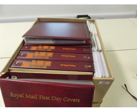 GB AND WORLD COLLECTIONS IN BOX INCLUDING GB FACE OF APX £400.   Box with various world an GB collections including first day