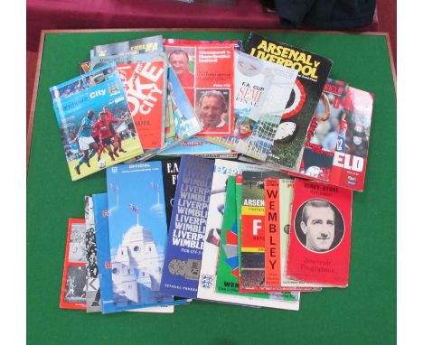 Liverpool Programmes FA Cup Finals 1965, 71,74, 77,86,88,89 semis 71, 74 and replay 77, 79 and replay 80, 88, Gerry Byrne Ian