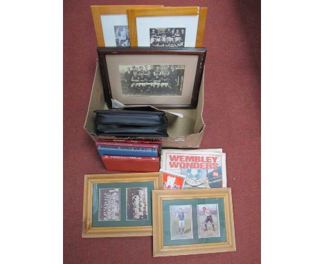 Rotherham United Team and Player Prints, football CDs, books etc:- One Box.