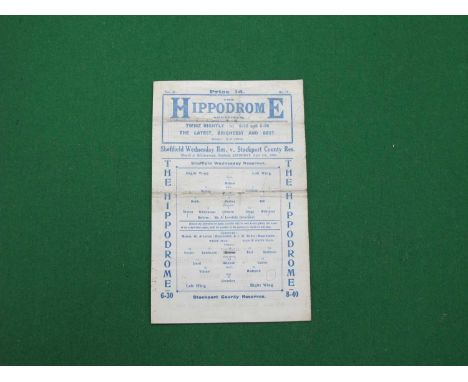 1929-30 Sheffield Wednesday Reserves v. Stockport County Res, dated April 5th 1930, (creased), single sheet programme.