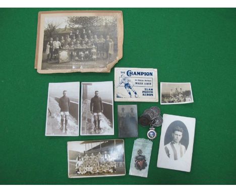 Walter Buckley Memorabilia, to include four silver football medals from 1917-18 to 21-2, another in bronze. a silver cricket 