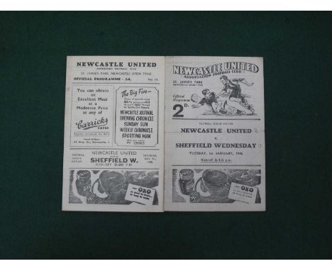 Newcastle United v. Sheffield Wednesday Programmes, 1945-6 (score on face), 46-7 (2).
