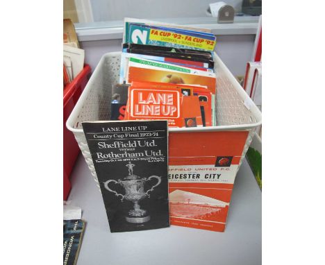 1975 European Cup Final Programme, (two pages absent) and 74, F.A Cup Finals, 1971, 72, 77, 79, 82, 83, 84, 85, 86, 87. 1989 