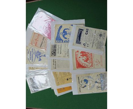 1949-50 Rotherham United Away Programmes, at Oldham, Accrington, Crewe, Carlisle, Barrow, Gateshead, Darlington, Halifax, Bra