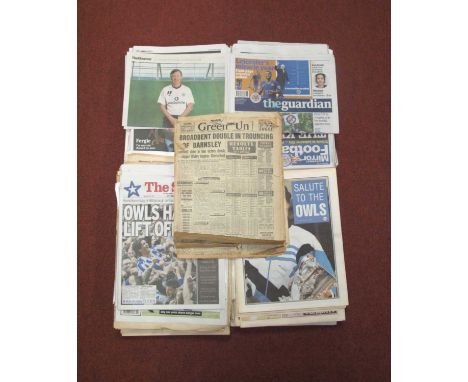 Newspapers - Football Themed, including Green Un, Pink Un, The Star 1960s, 1935 Weekly Illustrated, Leicester Mercury, etc:- 