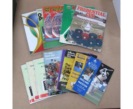 World Cup 2002 The Official Guide 82 and 66 programmes, cricket- (5) Old Trafford 1980s /90s programmes and ticket and Marque