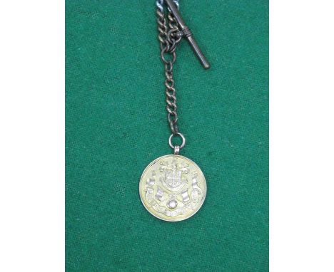 Medal 1926-27 Mansfield Charity Cup Winners Mansfield Town, in 9ct gold, stamped 375, Birmingham hallmark by C. Usher, featur