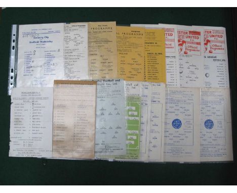 Sheffield Wednesday Reserves Away Programmes From The 1960s, including at Manchester United 66-7, 68-9, 69-70 (all tokens abs