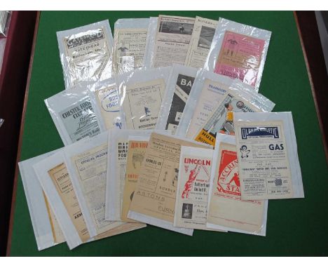 1948-9 Rotherham United Away Programmes, at Oldham (punch holes), Accrington, Lincoln, Wrexham, Bradford City, Darlington, So