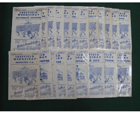 Sheffield Wednesday Home Programmes 1948-9 Season Set of all 21 League Games including v. Leeds, Bradford, Tottenham, FA Cup 