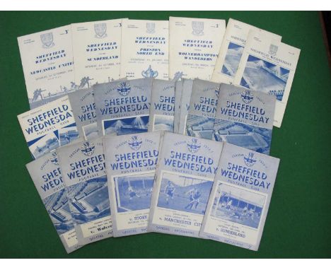 Sheffield Wednesday Home Programmes, 52.3 Vs Stoke, Sunderland, Aston Villa, Blackpool, Manchester City, 53-4 Vs Wolves, 54-5