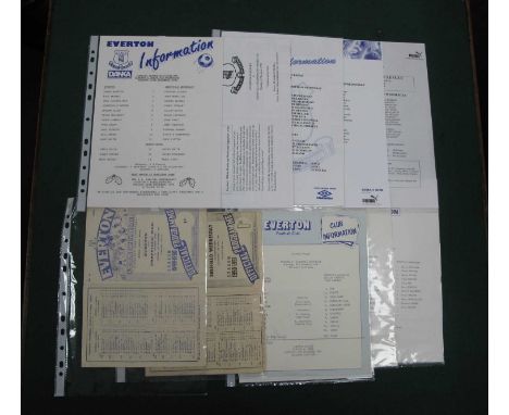 Everton Reserves v. Sheffield Wednesday Res Programmes 49-50, 50-1, 80-1, 82-3 to 87-8 eight later (17).