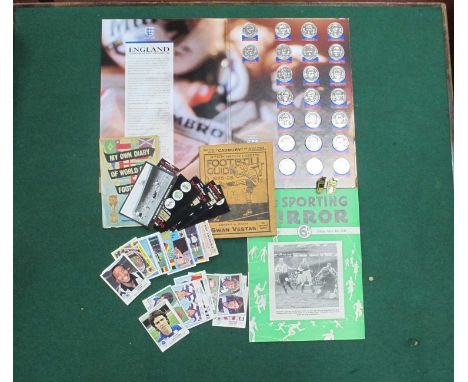 Panini Football '80 Stickers (x 14) and Europa 80 (x 10) Westminster Gazette Football Guides 1925-26, Sainsbury's 1998 medal 
