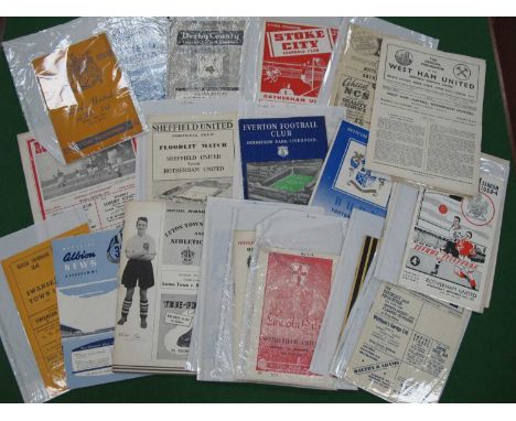1953-54 Rotherham United Away Programmes, twenty six different issues including at Leeds, West Ham, Bristol City F.A Cup, Swa