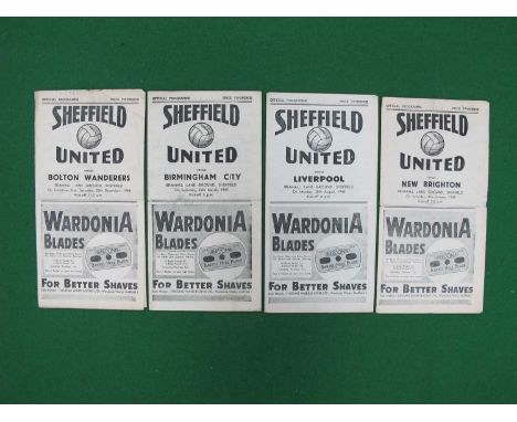 1948-9 Sheffield United Home Programmes, v. Bolton, New Brighton - F.A Cup, Liverpool, Birmingham (4).
