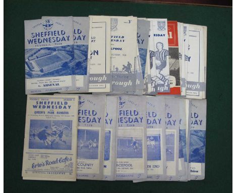 Sheffield Wednesday Programmes, 1949-50 v. QPR, 51-2 v. Notts County, Swansea, 52-3 v. Blackpool - F.A Cup (x 2), Derby, Pres