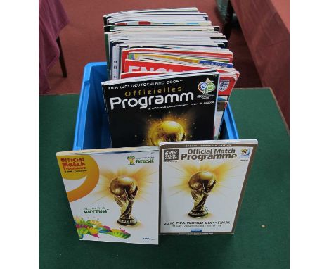 World Cup Programmes 2002, 06, 10 &amp; 14. England homes F.A Cup Semi Finals, etc:- One Box.