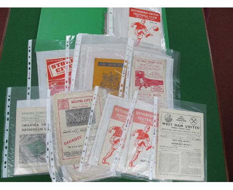 1955-56 Rotherham United Programmes, approximately twenty two homes including v. Leeds, Sheffield Wednesday, Scunthorpe - F.A