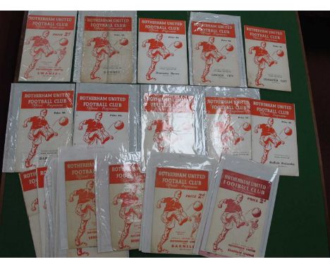Rotherham United Home Programmes, 51-2 v. Sheffield United, Leicester, 52-3 v. Barnsley, Swansea, Plymouth, Colchester - F.A 