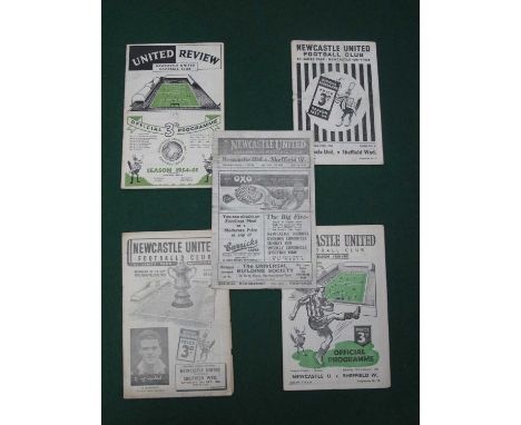 Newcastle United v. Sheffield Wednesday Programmes, 1947-8, 50-1, 52-3, 53-4 (creased), 54-5 (5).