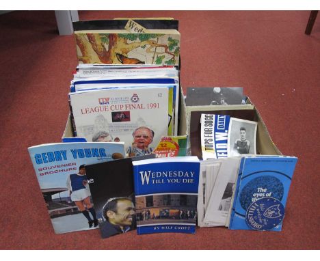 Sheffield Wednesday Paper Hat, beer mats, early 70s player cards, Eyes on The Kop, Top Trumps, press cuttings, DVDs, sticker 