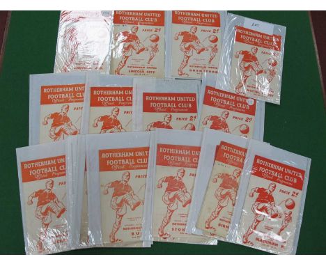 1953-54 Rotherham United Home Programmes, twenty one different issues, including v. Leeds, F.C Wien, Sheffield United - Count