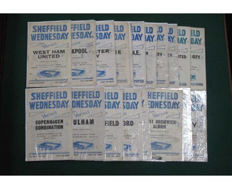 Sheffield Wednesday 1946-7 Home Programmes, nineteen league issues, FA Cup v. Blackpool, Everton and Preston, Friendly v. Cop