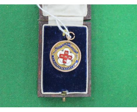 Medal 1928-29 West Riding County Supplementary Cup Bradford F.C, in 9ct gold, stamped 375, Birmingham hallmark by Fattorini &