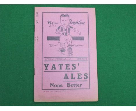 1938 New Brighton v. Rotherham United Twelve Page Programme, dated Oct 29th (rusty staples).