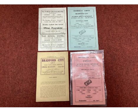 1945-6 Rotherham United v. Bradford City Single Sheet Programme, together with the return at Valley Parade, away at Barnsley 