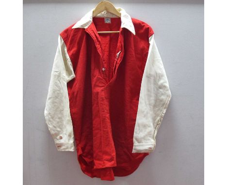 Rotherham United Colours Shirt Labelled Umbro 'Rigmel' shrunk red with white sleeves and collar, size 'M' (no number).
