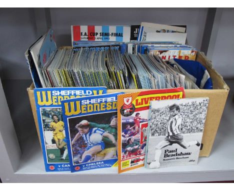 Sheffield Wednesday Prgrammes 1970s and Later, including 1991 v. U.S.A at Philadelphia, 1992 at Rashenny, Cup Finals, semi's 