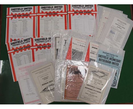 Rotherham United County Cup Programmes, v. Sheffield United 1964 (poor), 65-6, aways 53-4, 57-8 five from the 70's. v. Sheffi