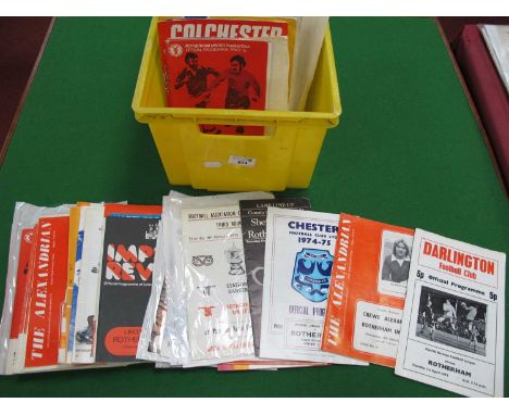 Rotherham United H &amp; A Programmes, 74-5 including at Sheffield United - County Cup, 75-6, 76-7, 77-8, 78-9.