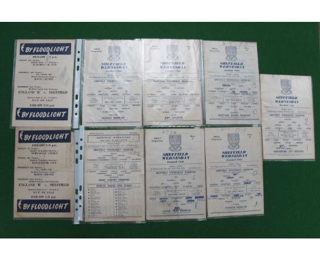 Sheffield Wednesday Reserves 1957-8 Home Programmes, v. Sheffield United, Everton, Aston Villa, Newcastle (all team changes),