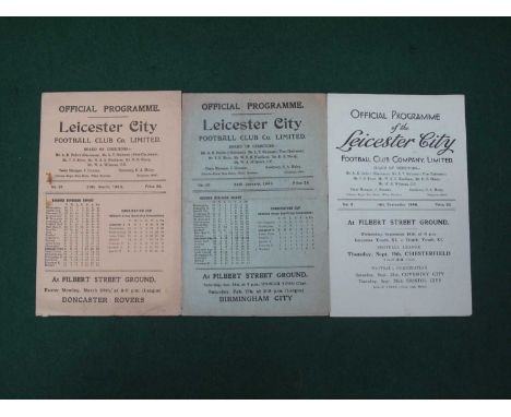 Leicester City v. Sheffield Wednesday Programmes, 1946-7, 47-8 F.A Cup and League (3).