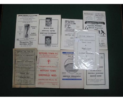 Sheffield Wednesday Away Programmes, 47-8 at Gainsborough - Yorkshire League (poor), 57-8 at Retford - Yorks League (signed),