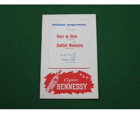 1956 Vasco De Gama v. Sheffield Wednesday Programme, played in Amsterdam, dated May 5th 1956.
