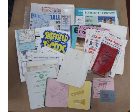 Football and Cricket Autographs, including Tony Currie, Mike Channon, Peter Springett, Don Megson, Charlie Hurley, Roy Freder