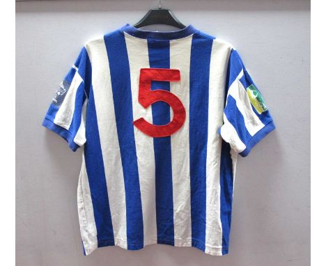 Sheffield Wednesday Masters Short Sleeve Football Shirt, purportedly gifted to the vendor by Mark Smith, made by Toffs, beari